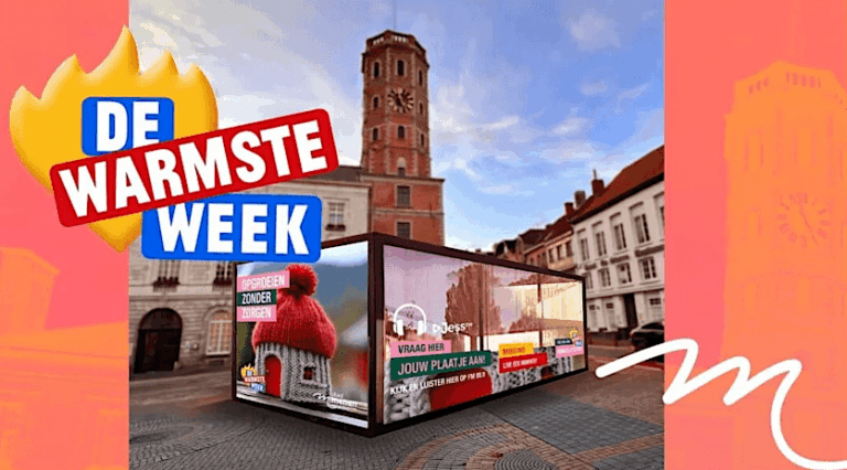 Live radio vanuit glazen huis tijdens 'De Warmste Week' in Menen